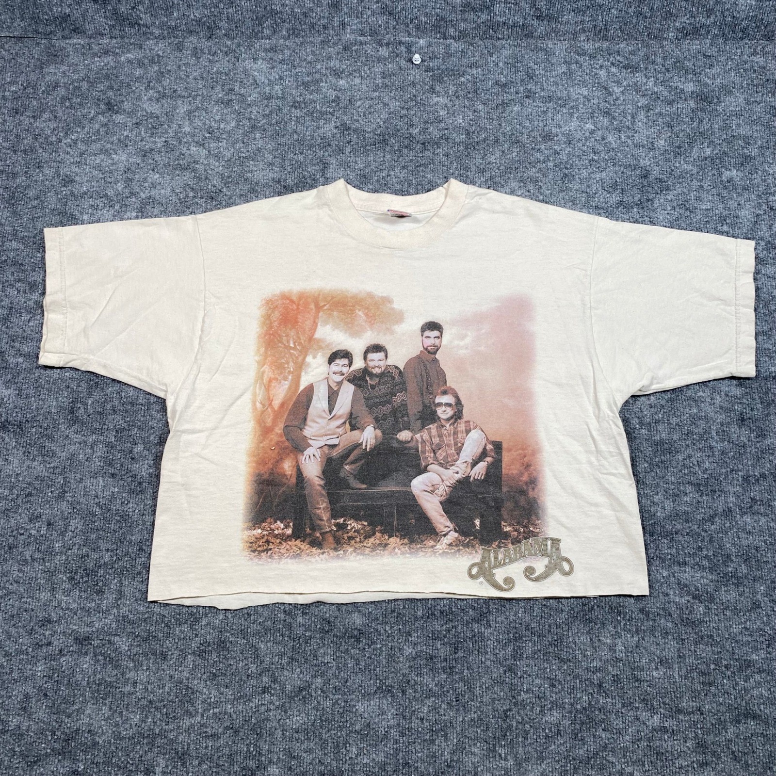 Vintage Alabama In Pictures Tour 95 T-Shirt Mens XL Cropped Off-White USA Made