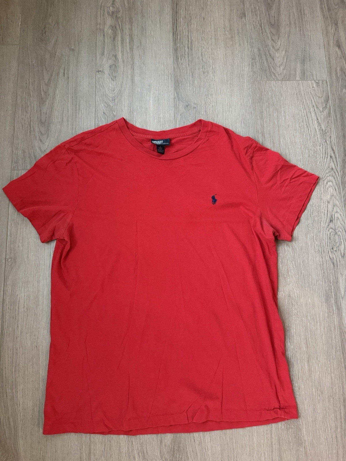 Vintage Single Stitch Red Polo Ralph Lauren Shirt Size Large