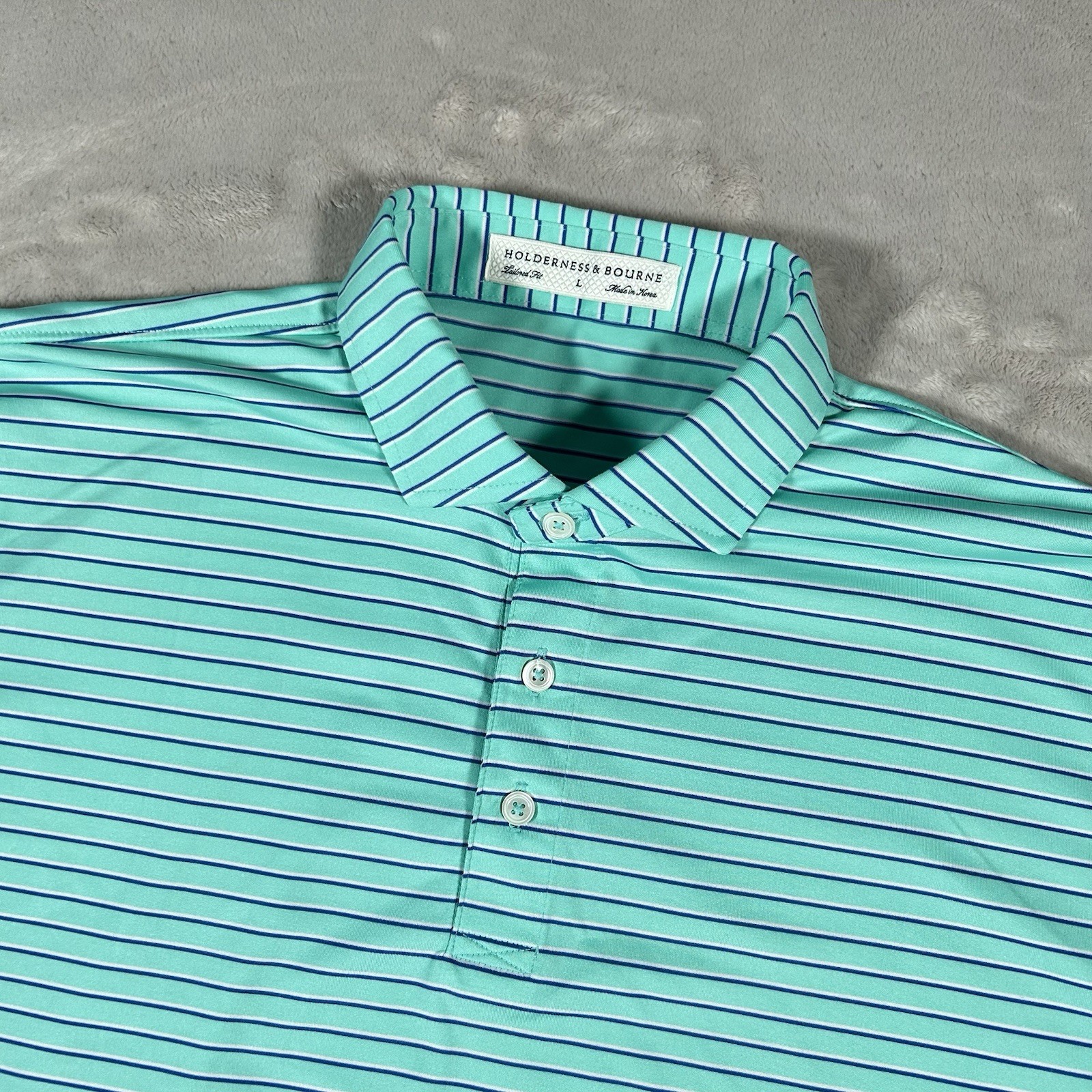 Holderness & Bourne Polo Shirt Mens Large Cabo Green The Sutton Performance Golf