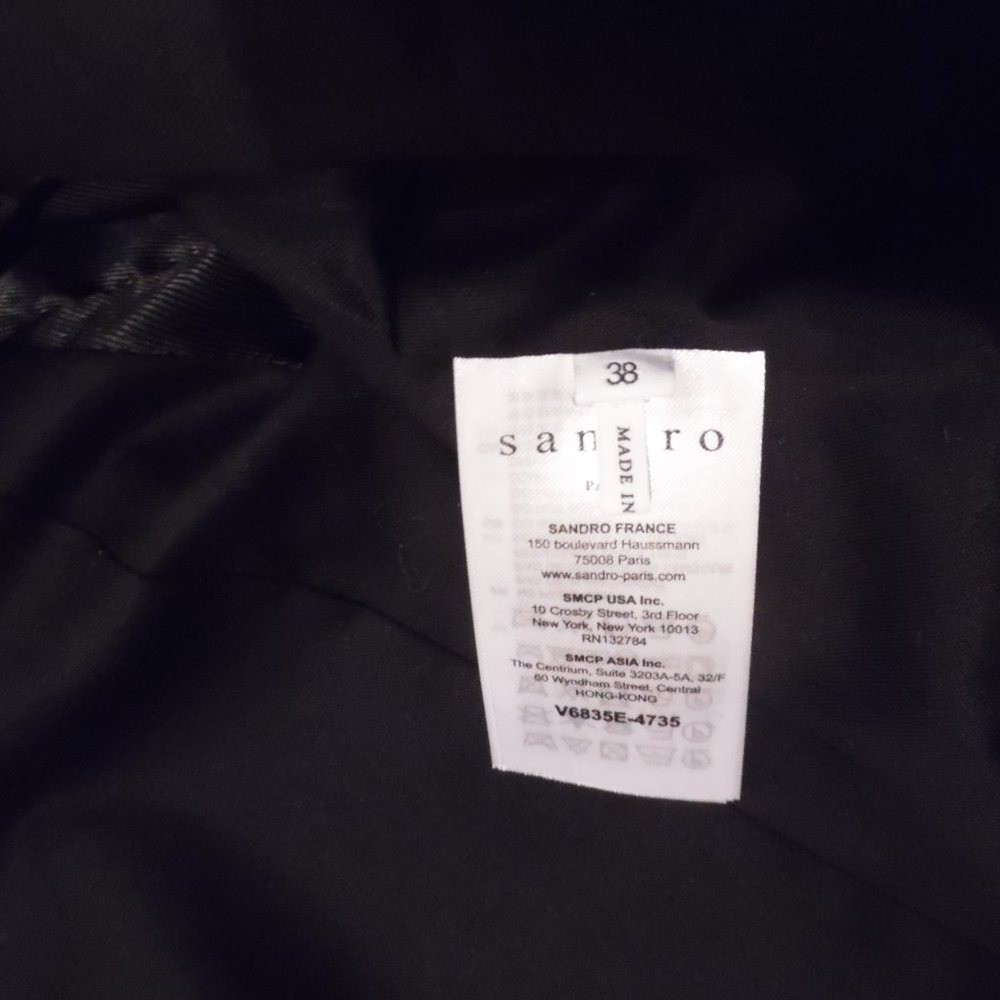 NWT Sandro Paris Blue Blucy Woven Workwear Casual Business Tweed Blazer Jacket