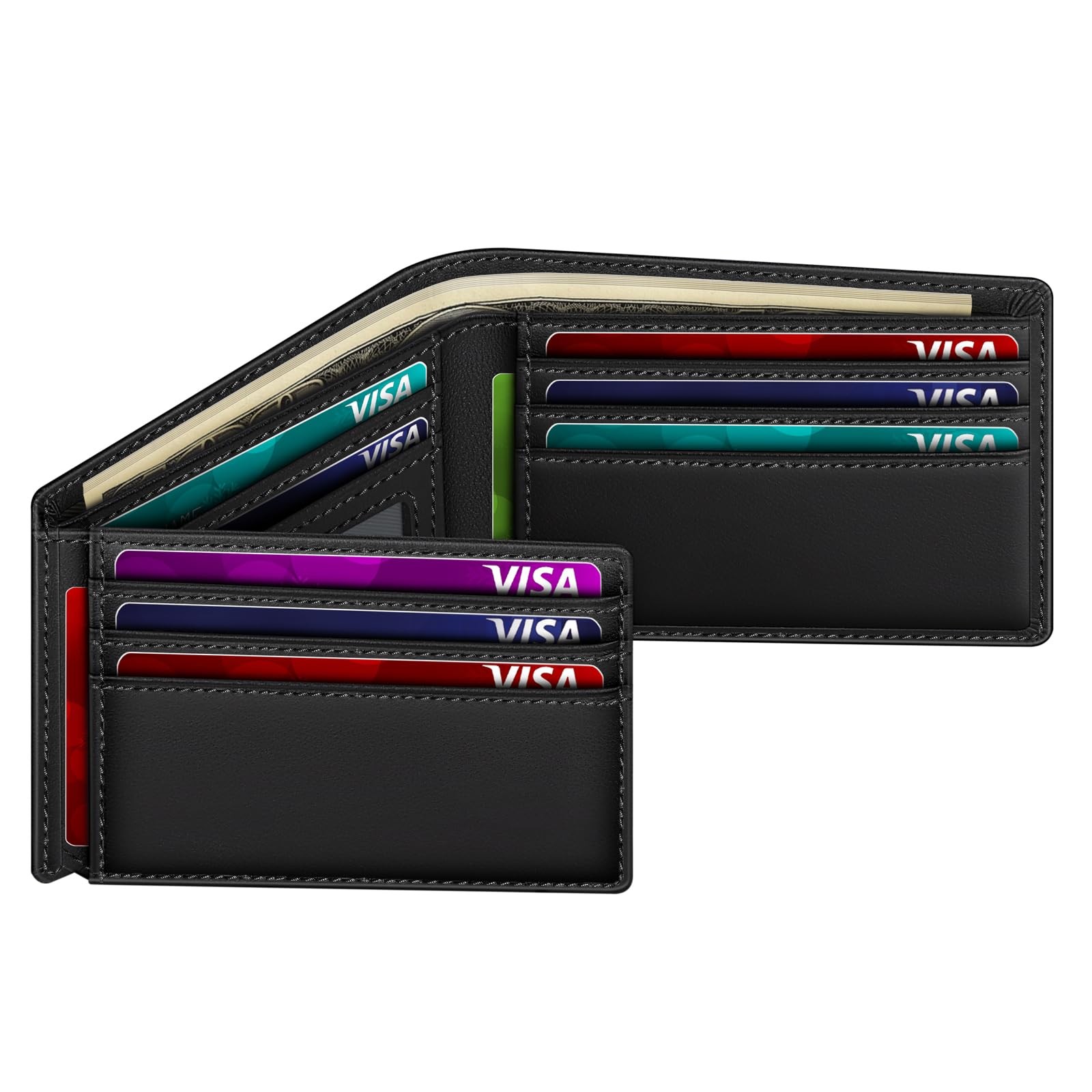 LYTYYX Wallet for Men Slim RFID Blocking 4.3 x 3.2 x 0.6 inches, Black