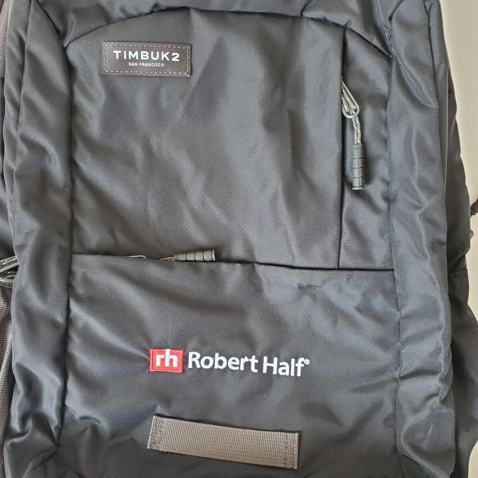 Timbuk2 Parkside Laptop Backpack Logo “Robert Half” Jet Black Travel Office Book