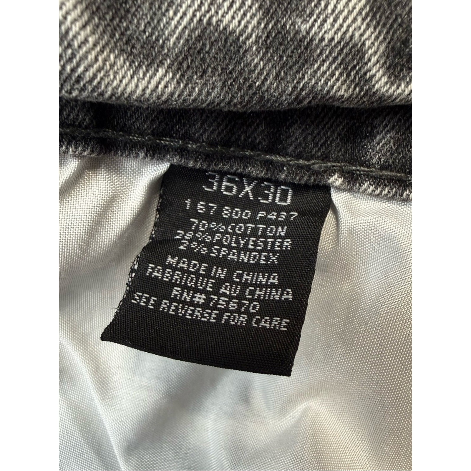 MBX Denim Men’s Distressed Grey Acid Wash Jeans 36×30 Streetwear Y2K