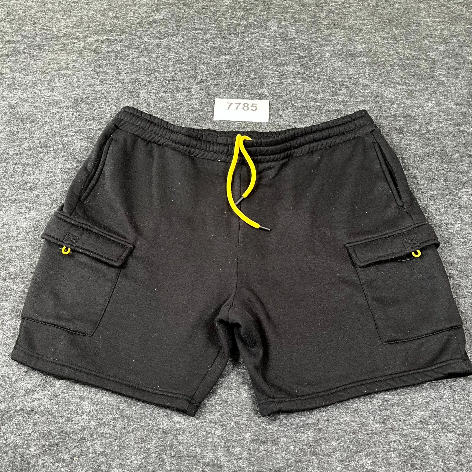 Conspiracy by WeSC Cargo Shorts Mens Large Black Fleece Drawstring Streetwear