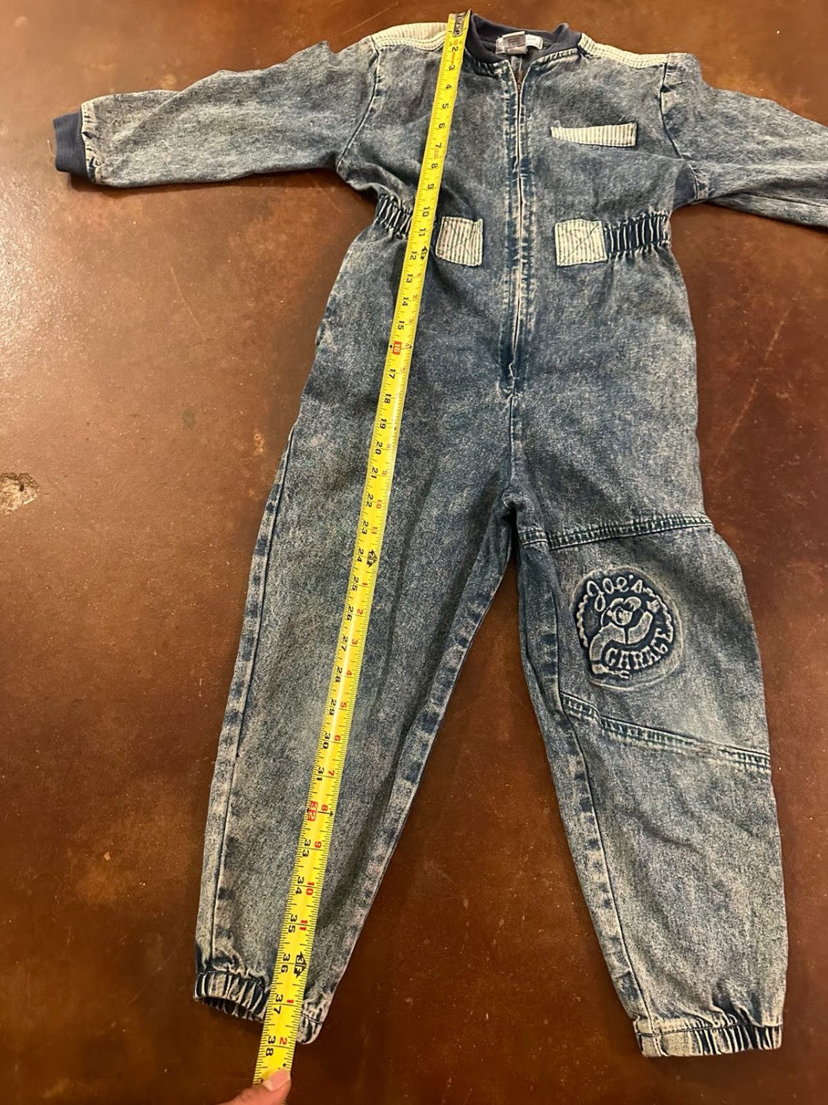 VTG 80s Retro OshKosh B’gosh Kids Denim Jumpsuit Embossed Joe’s Garage