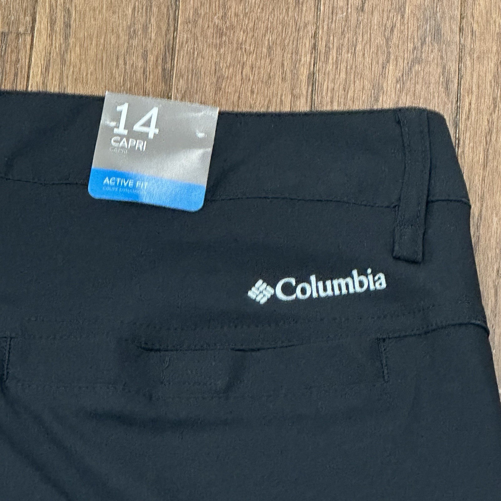 New $65 Columbia Leslie Falls Capri Pants Omni Shade Black Women’s Size 14