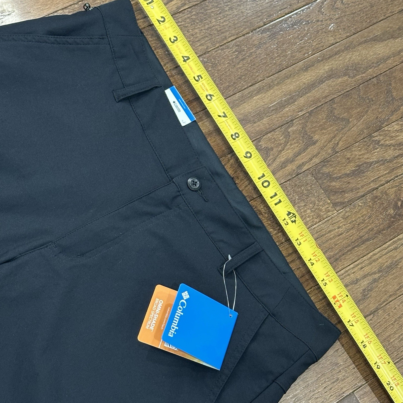 New $65 Columbia Leslie Falls Capri Pants Omni Shade Black Women’s Size 14