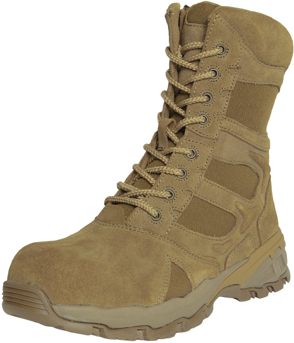 Rothco Coyote Brown AR 670-1 Tactical Deployment Side Zipper Boots Composite Toe