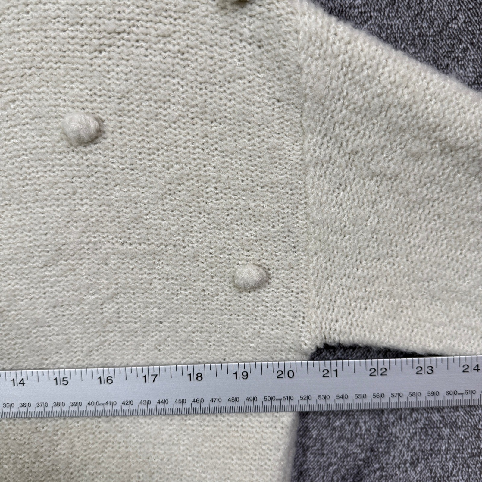 Karen Kane Sweater Wool Blend Womens XS Cream Turtleneck Bobble Knit Cowl