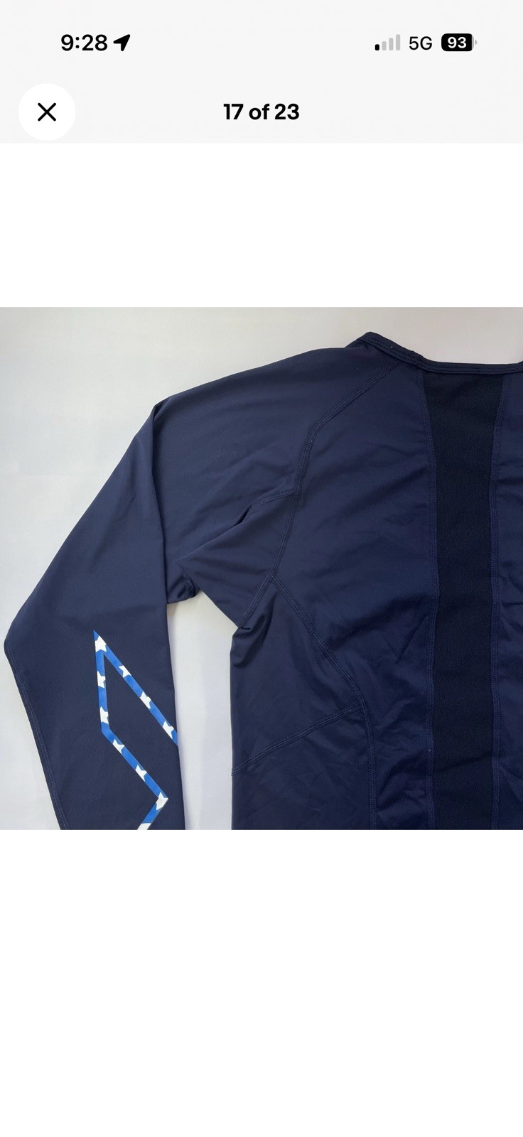 2XU Refresh Recovery Compression Shirt Mens M Blue LS GUC