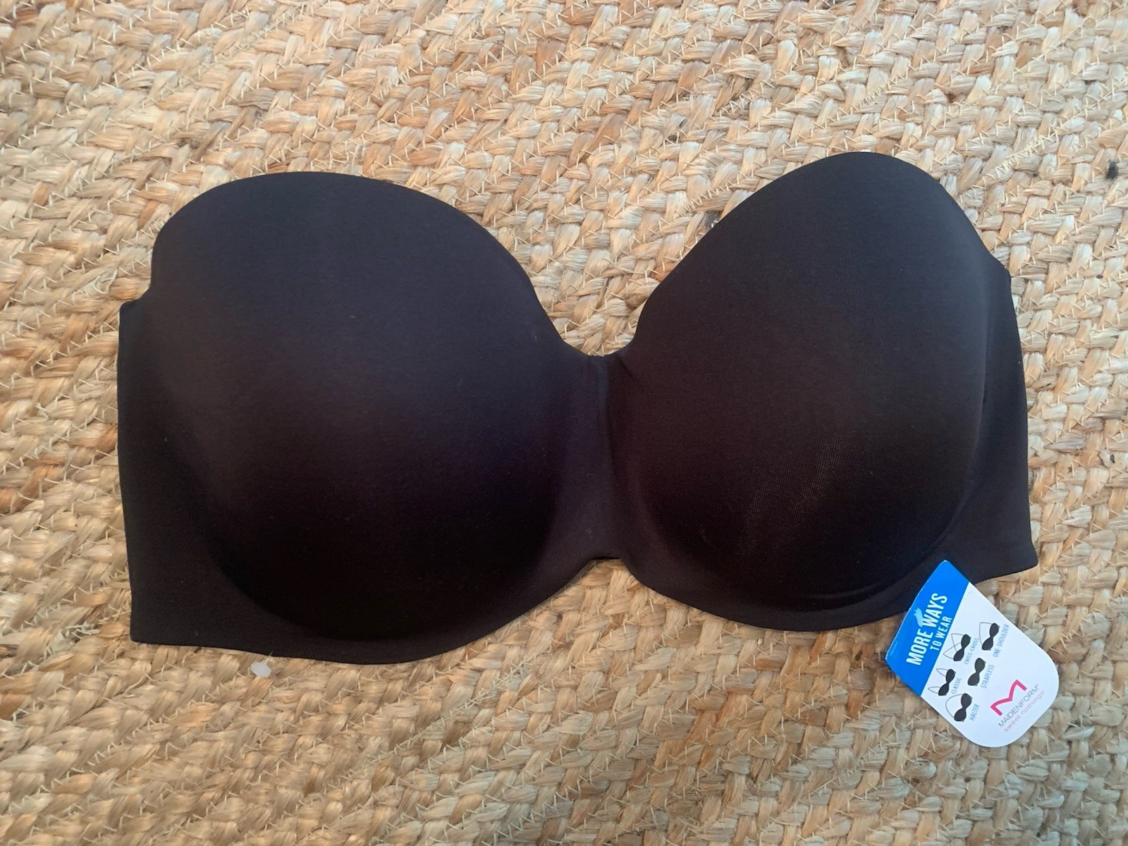 MAIDENFORM 15763 LADIES BLACK STRAPLESS CONVERTIBLE BRA/SIZE 40DD NEW W/TAGS
