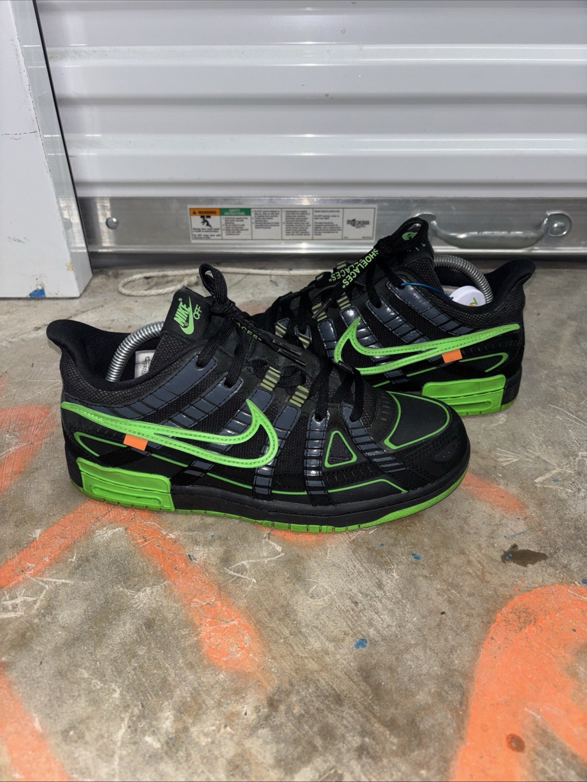 Nike Air Rubber Dunk x Off-White Low Green Strike Black Size 8.5 CU6015-001