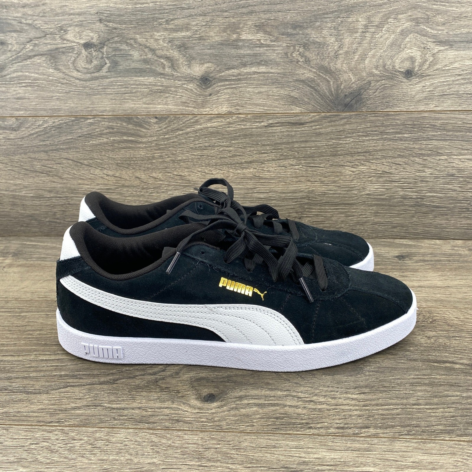 Puma Club 5v5 Sneakers Mens Size 9 Black White Suede Retro Terrace 397444-01