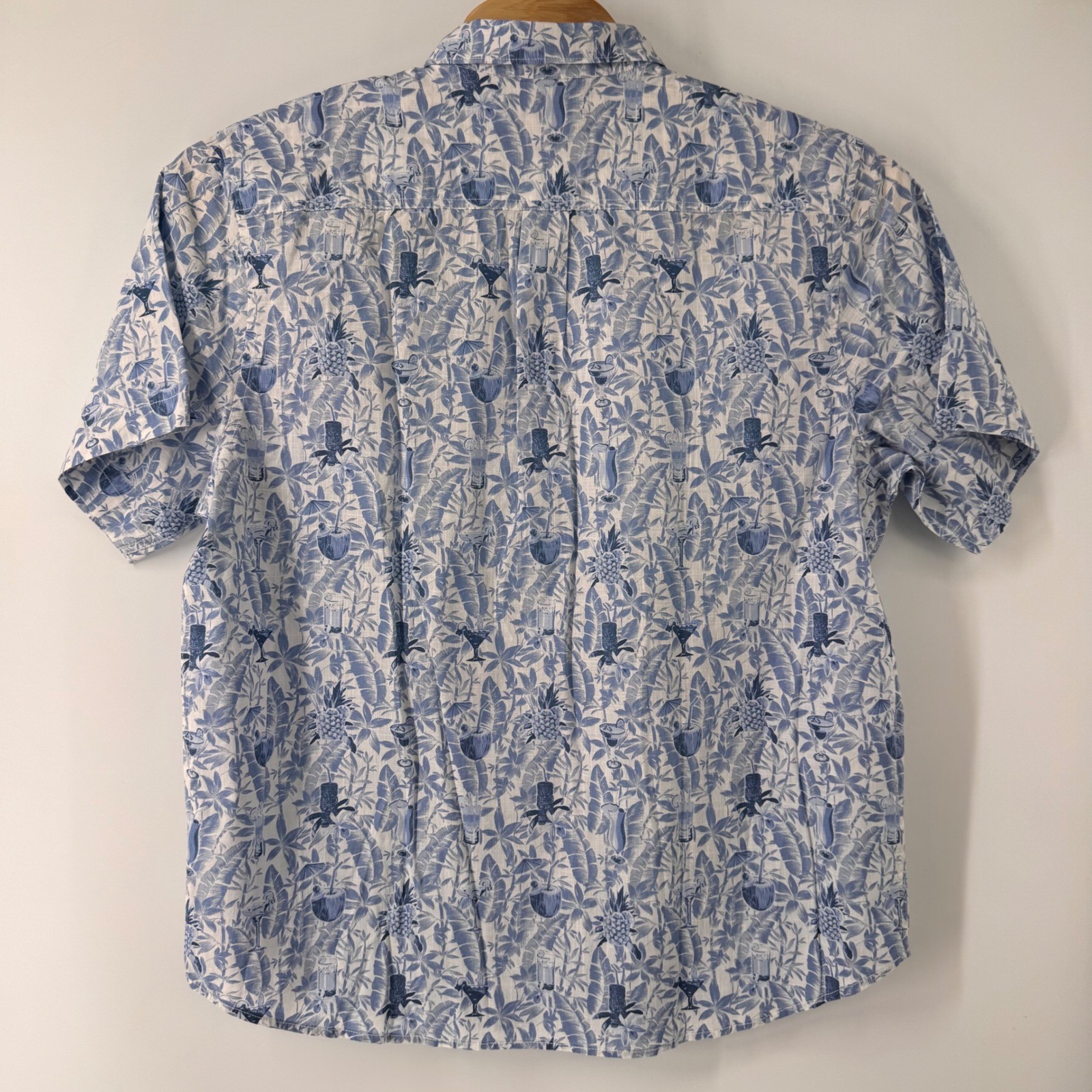 Tommy Bahama Button Down Shirt Mens XL Blue Tropical Cocktail Port Side Blue NEW