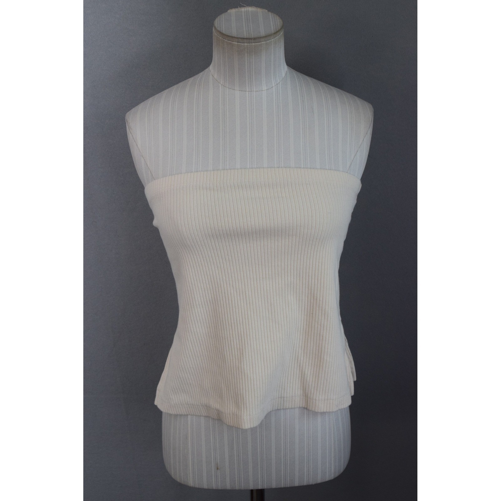 American Eagle Tube Top Small Cream Ribbed Side Slit Strapless 2025 Minimalist
