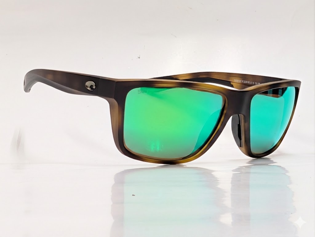 Costa Broadbill II sunglasses Matte Tortoise Green Mirror 580 glass polarized