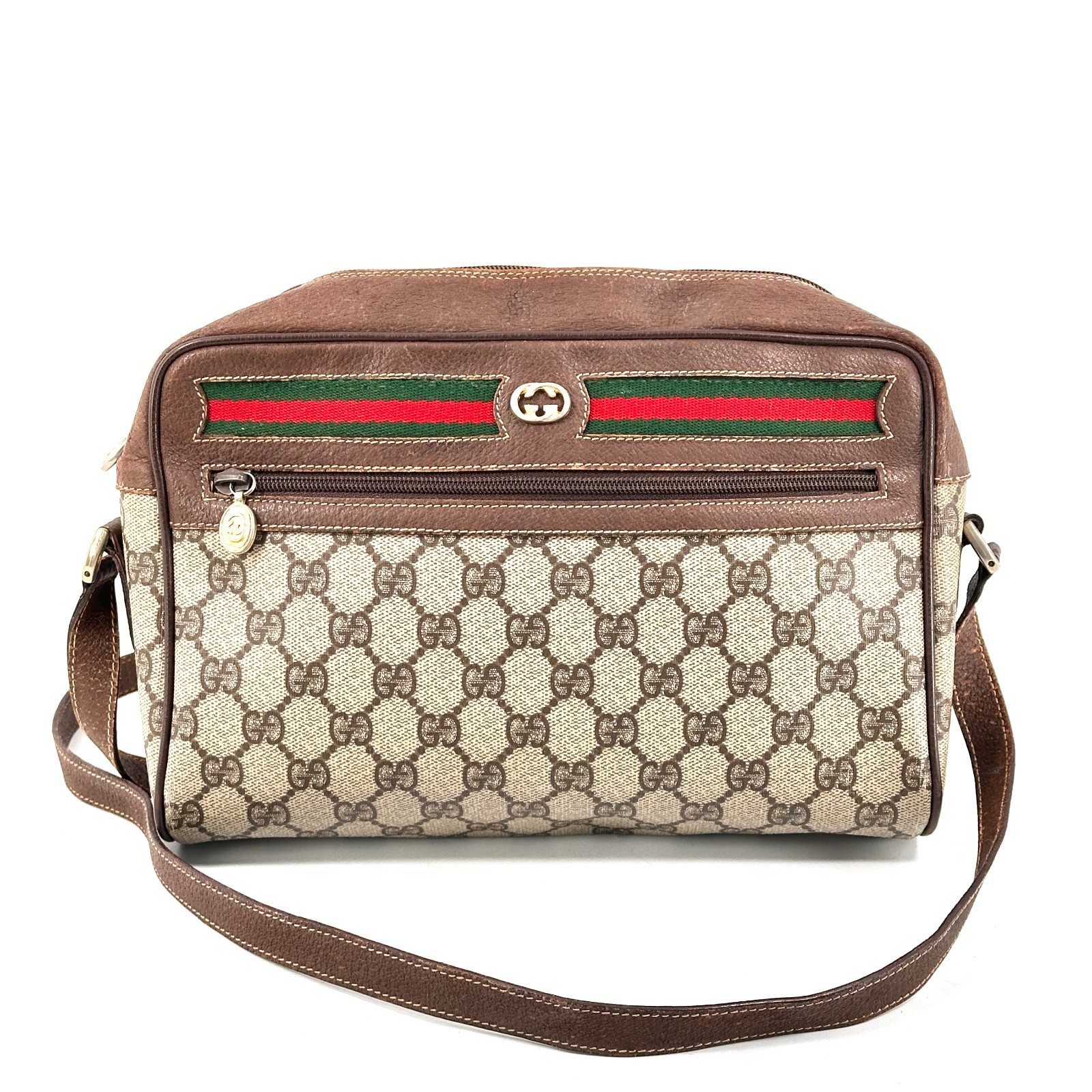 Vintage GUCCI Sherry Shoulder Bag GG Crossbody Authentic