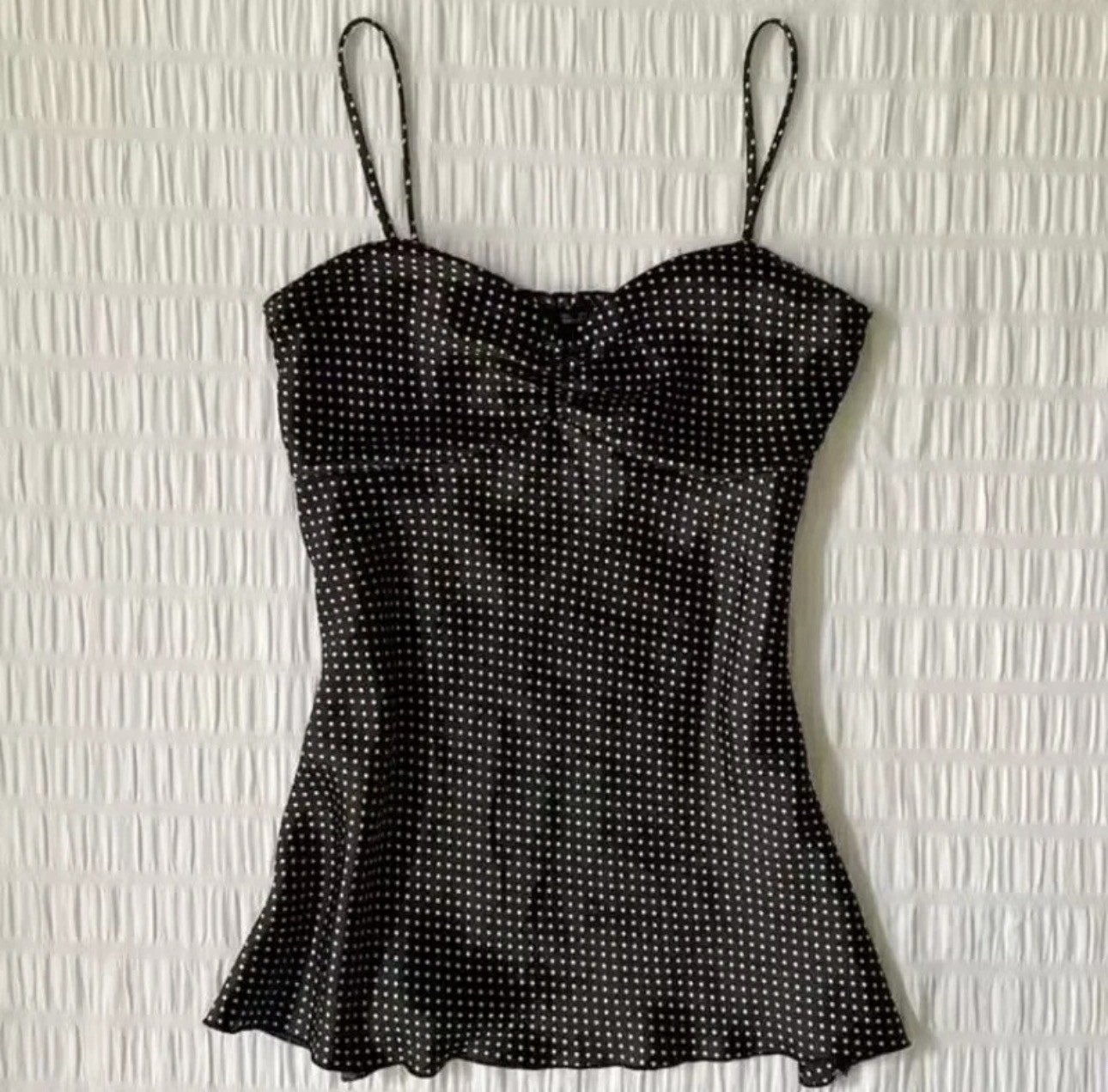 Y2K Polka Dot Spaghetti Strap Cami Top