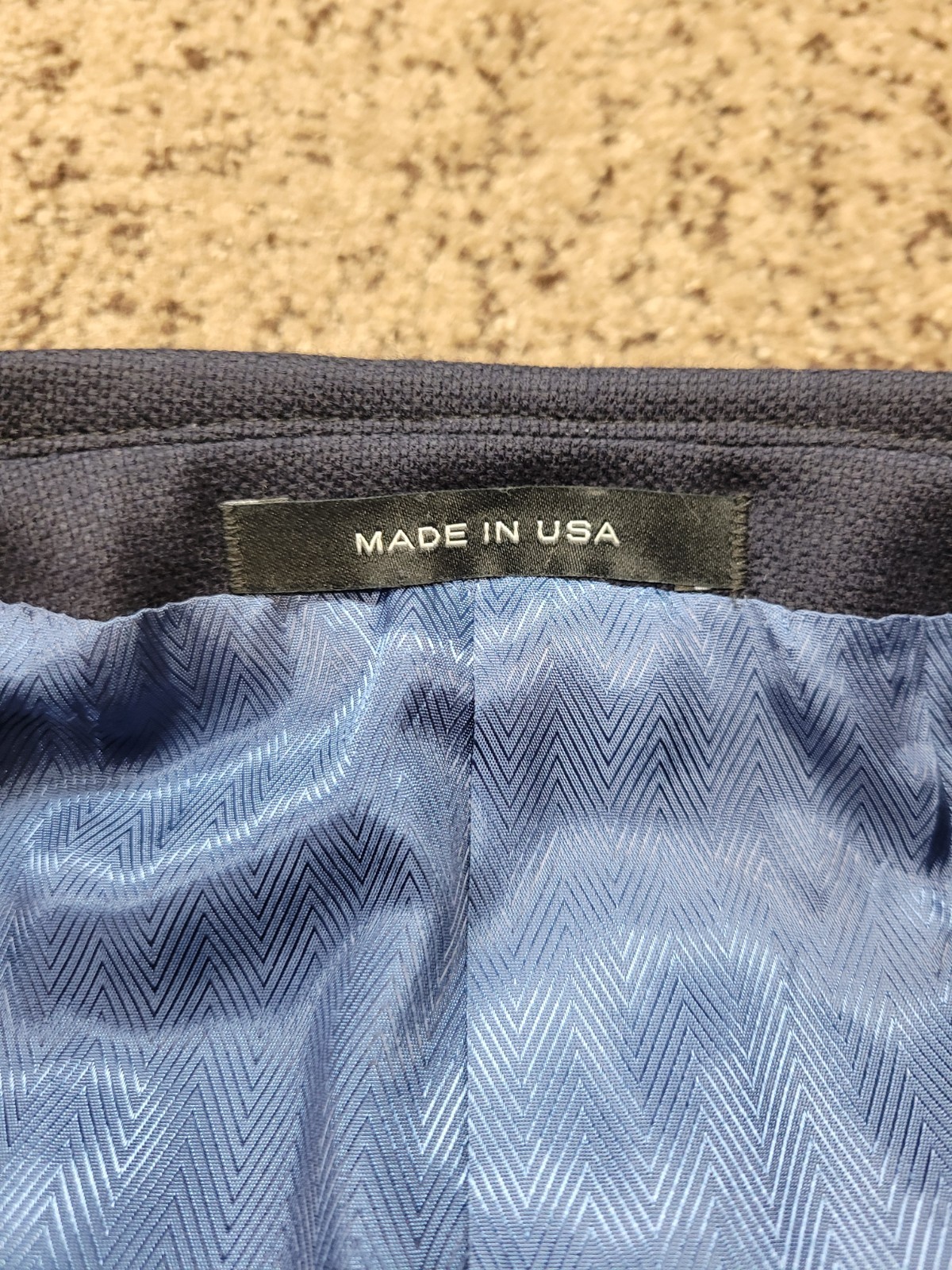 LORO PIANA Blazer 100% WOOL Hopsack SAKS 5TH AVE Men’s 42 L Navy Blue USA MADE