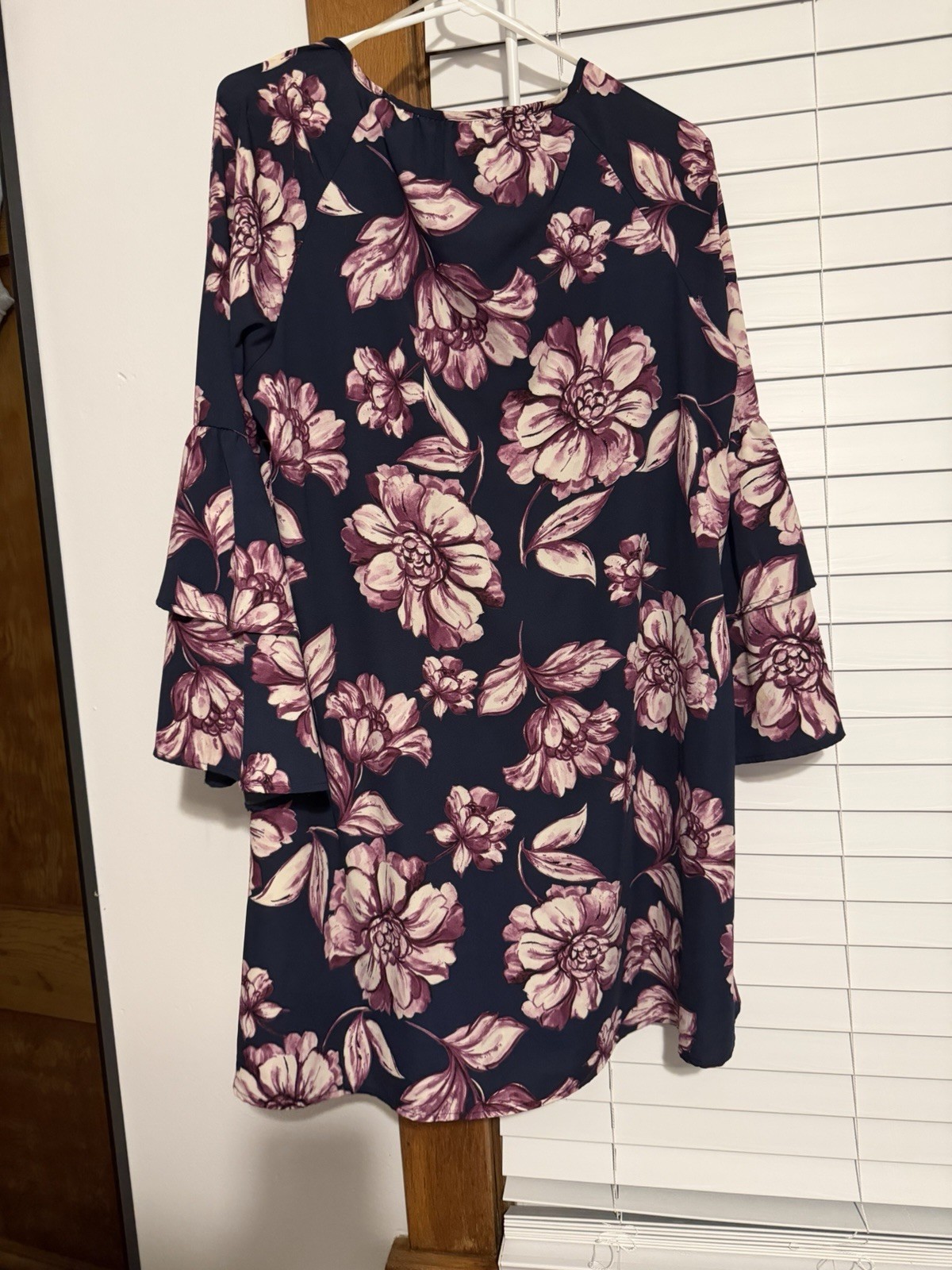 Altar’d State Navy with Pink Floral Print Mini Dress size L