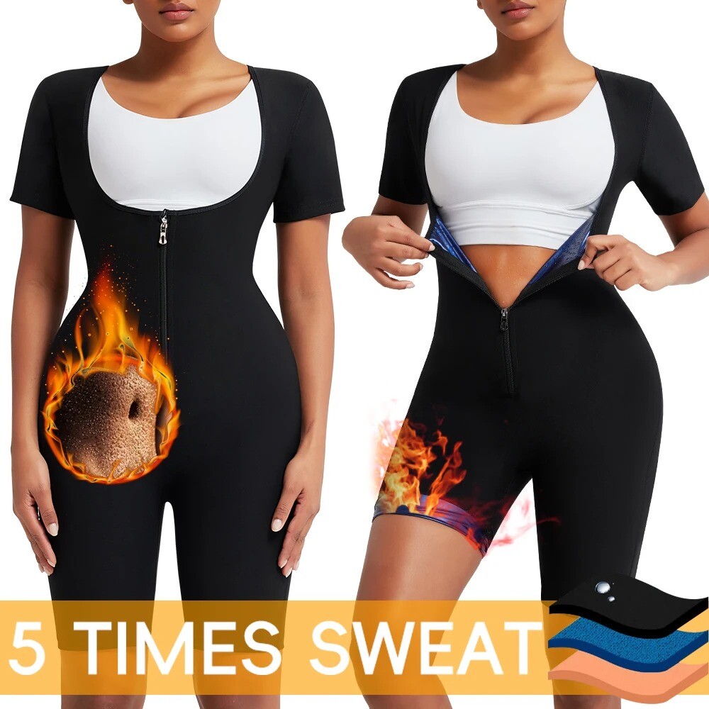 Women Body Shaper Sweat Sauna Suits Slimming Jumpsuit Sports Bodysuits Shapewear