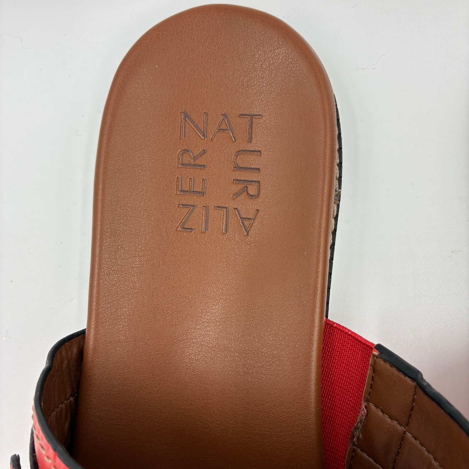 Naturalizer Karlie 9M Mango Spice Croc Leather Slides Toe Loop Sandals Women’s