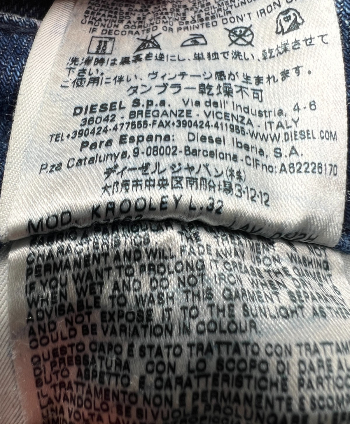Diesel Krooley Jeans W29 x L32 Regular Slim Carrot