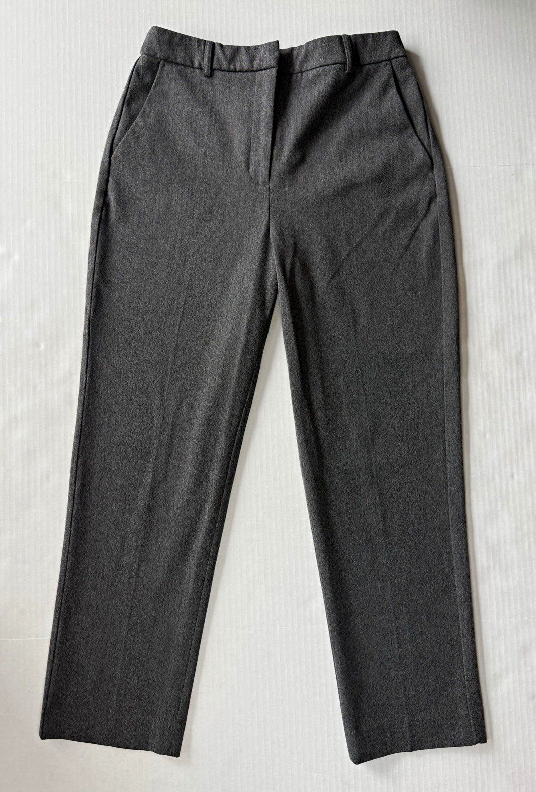 Express Editor Super High Waisted Straight Ankle Pant Heather Gray Size 6