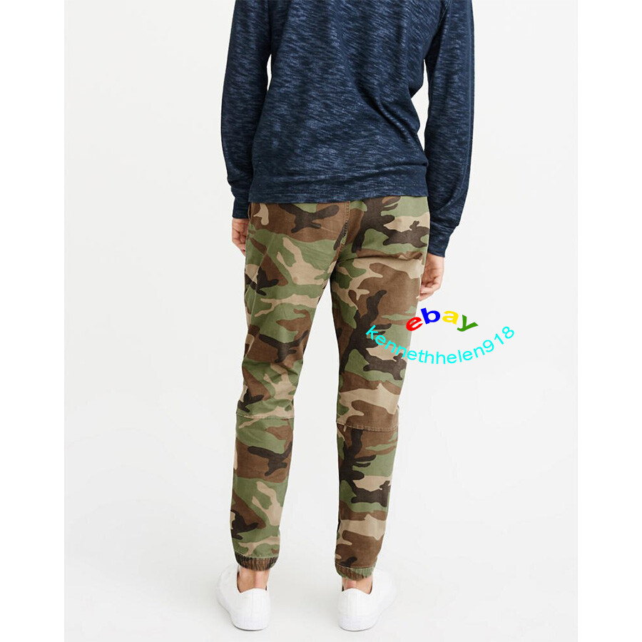 ABERCROMBIE & FITCH JOGGER PANTS OLIVE GREEN CAMO MENS SIZE M,L