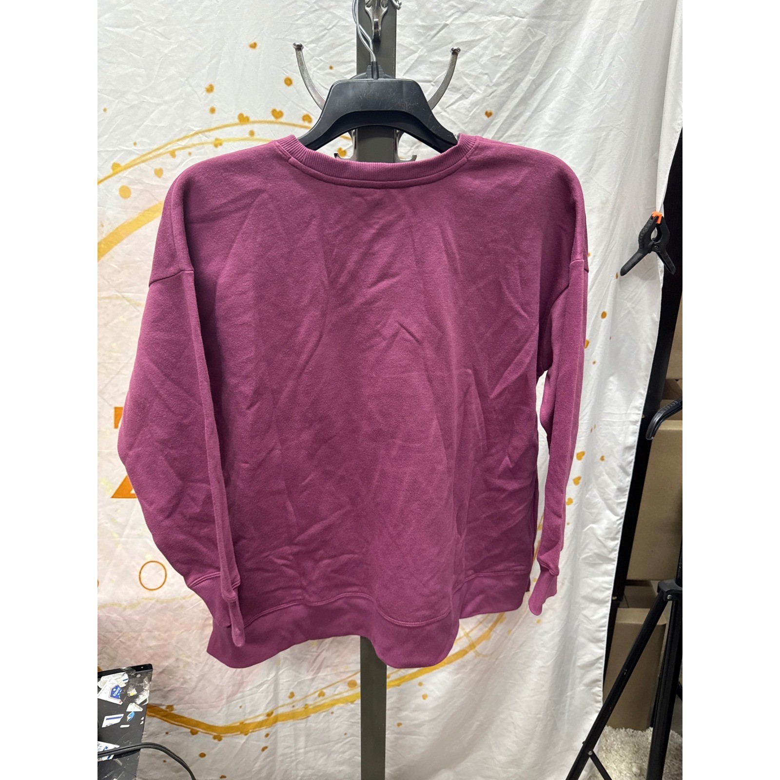 ID Ideology Plus Size Solid Crewneck Sweatshirt Violet Quartz 1X