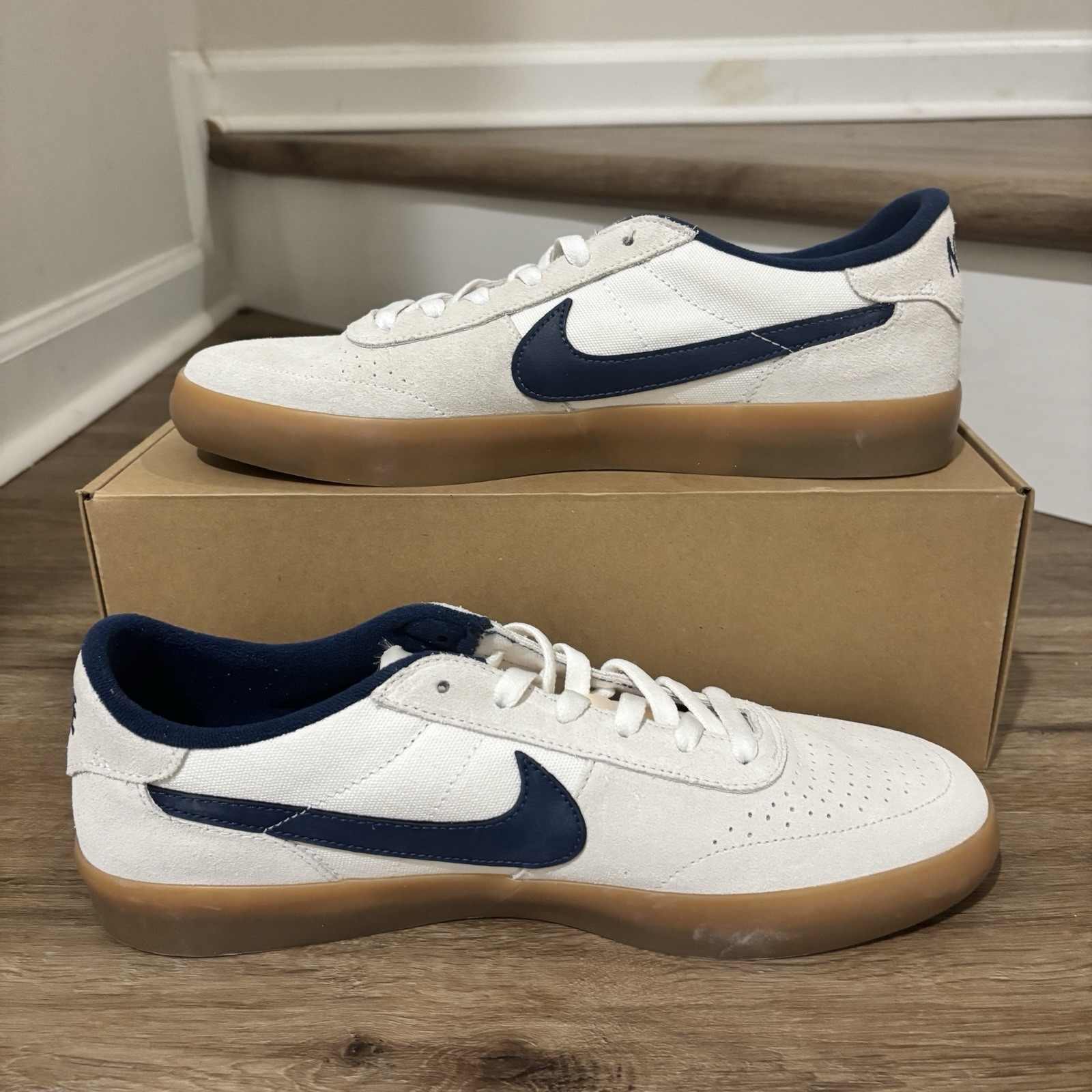 RARE Multisize Unisex Nike Heritage Vulc SB ‘White Navy’ Sneakers CD5010-102