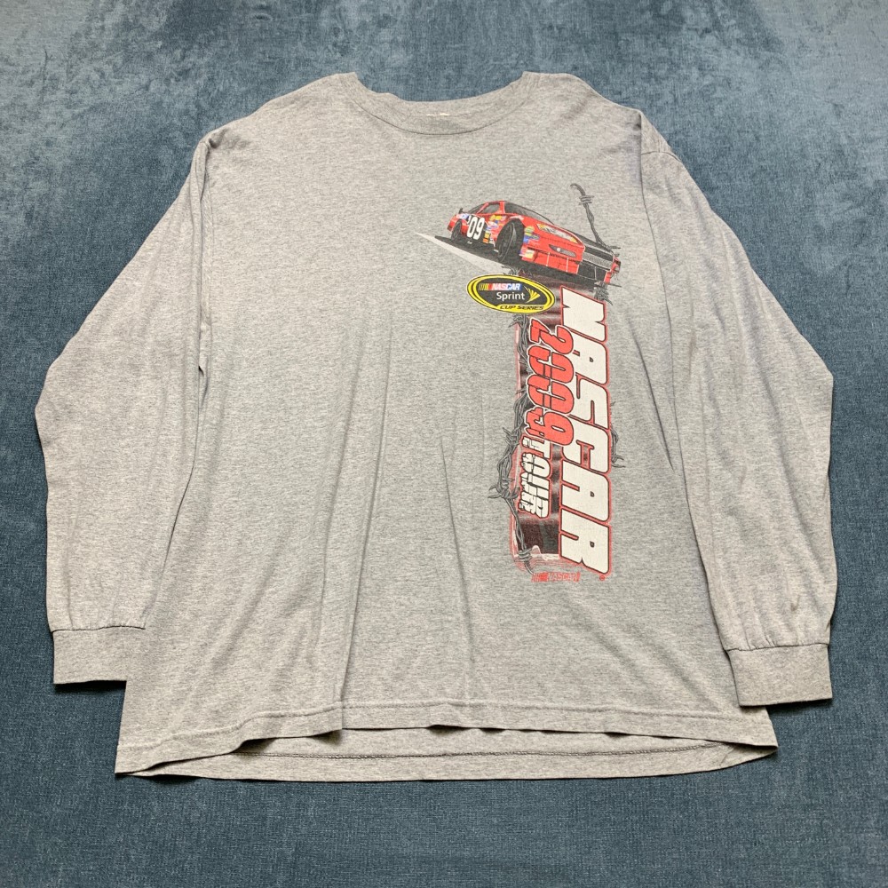 AAA Nascar 2009 Tour Sprint Cup Series T Shirt Mens XL-2XL Gray Long Sleeve