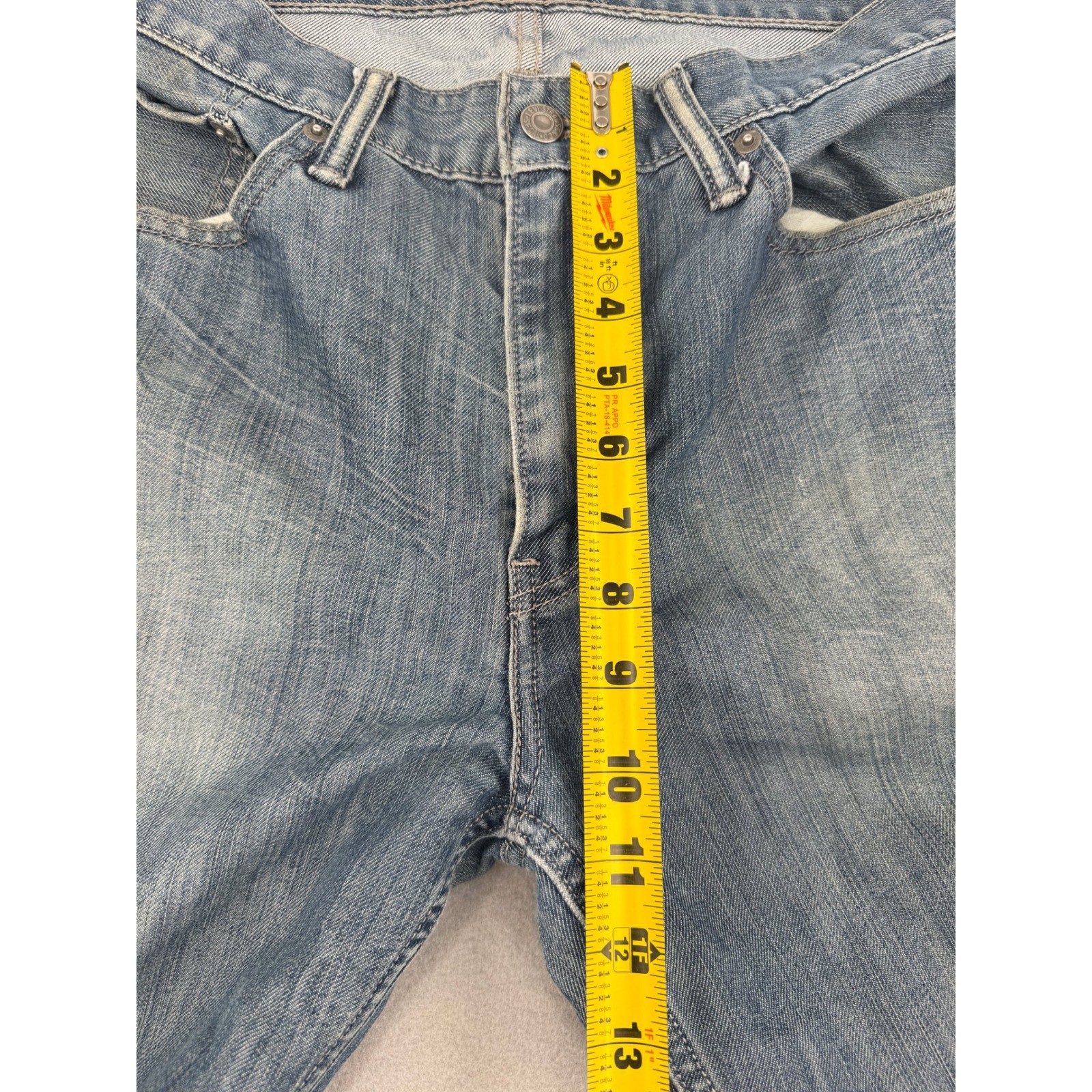 Distressed Levis 514 Classic Straight Fit Mens Jeans Blue Denim 35×34 (35×33)