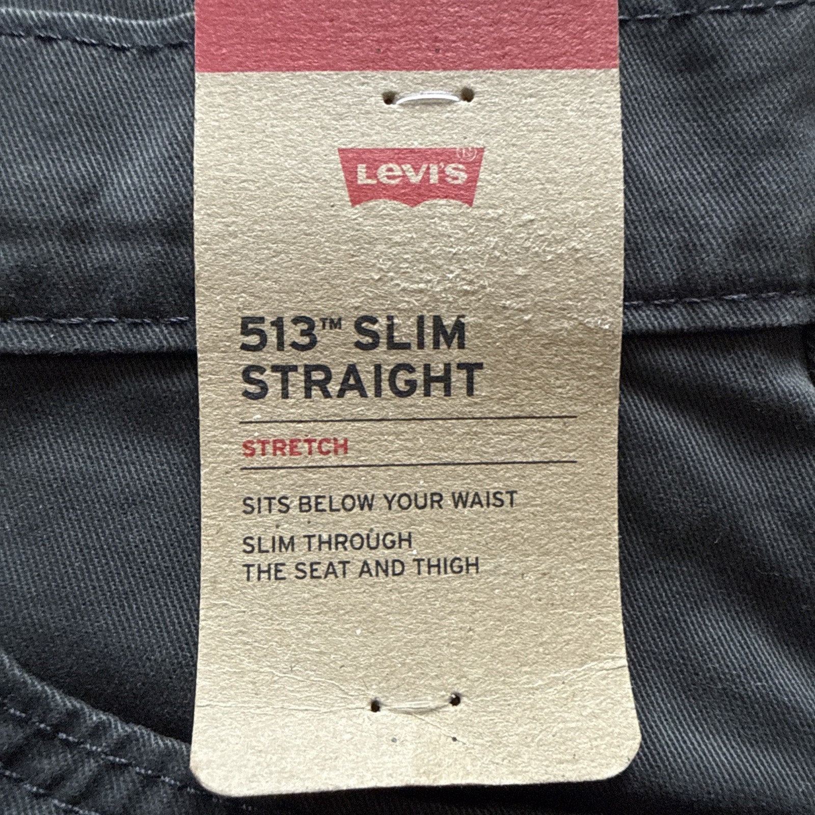Levi’s 513 Slim Straight Jeans Stretch Slim Size 30×30 Midrise Grey Twill New