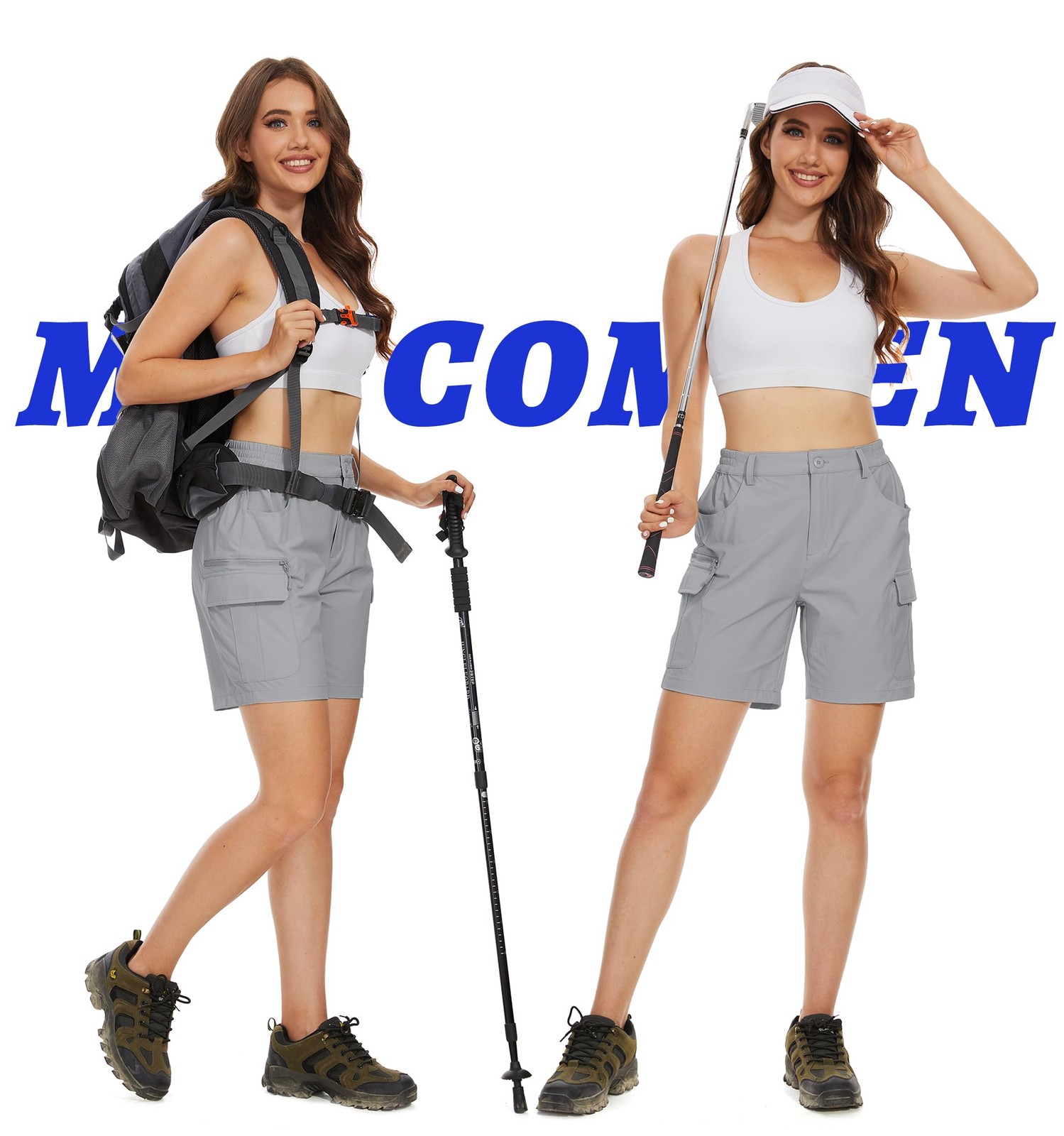 Womens 7″ Hiking Shorts 6 Pocket Lightweight Golf Quick Dry Outdoor Casual Short