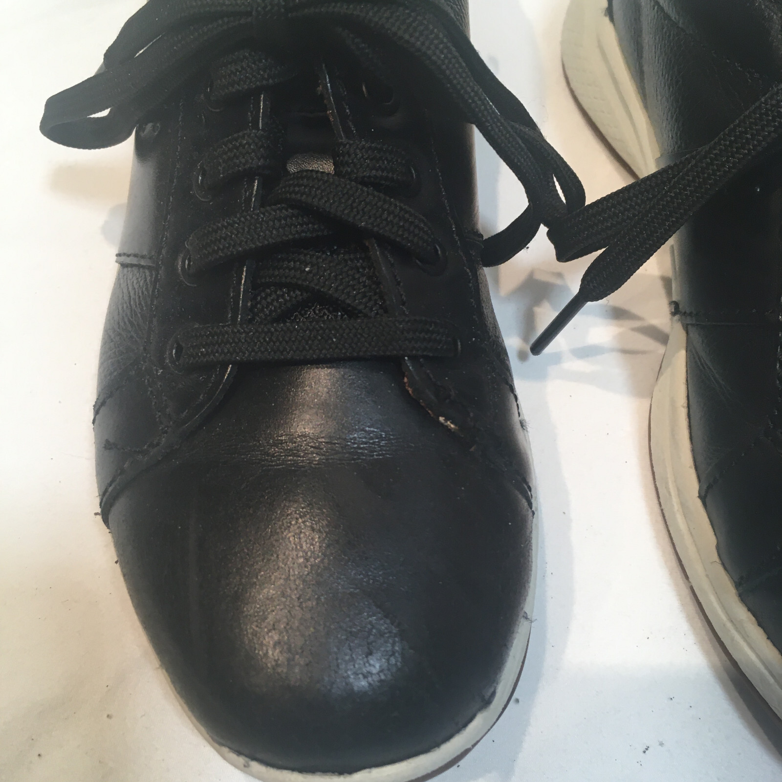 Size 12 12 Florsheim boys shoes lace up comfortech black leather and man made