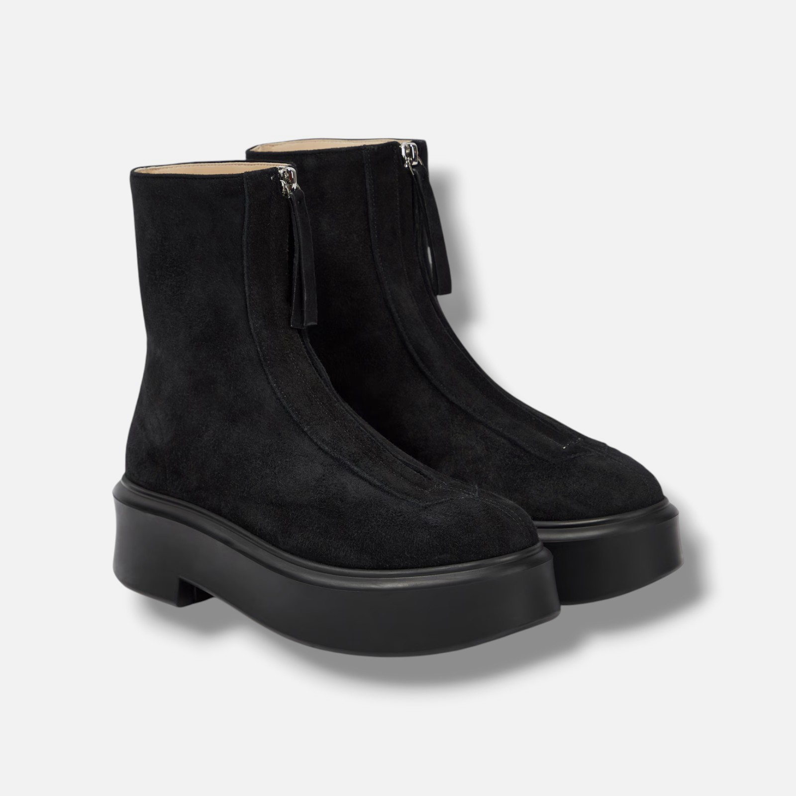 The Row Women’s Black Suede Zipped Ankle Boots Shoes Size EU:41 US:11