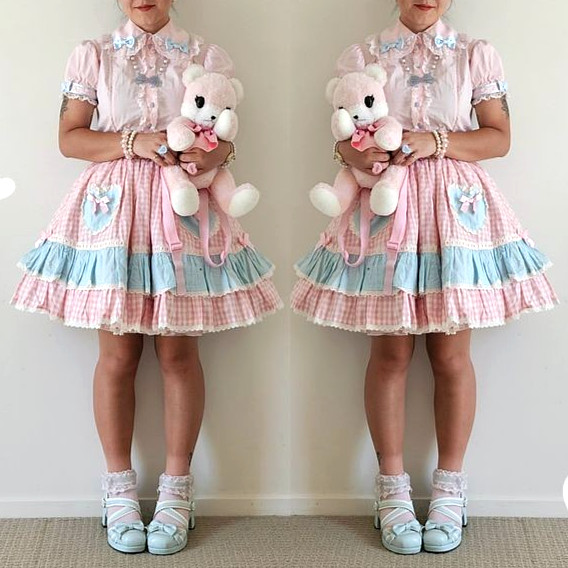 BNWT, RARE Angelic Pretty Sweet Lolita Pastel Gingham Petticoat Skirt, O/S