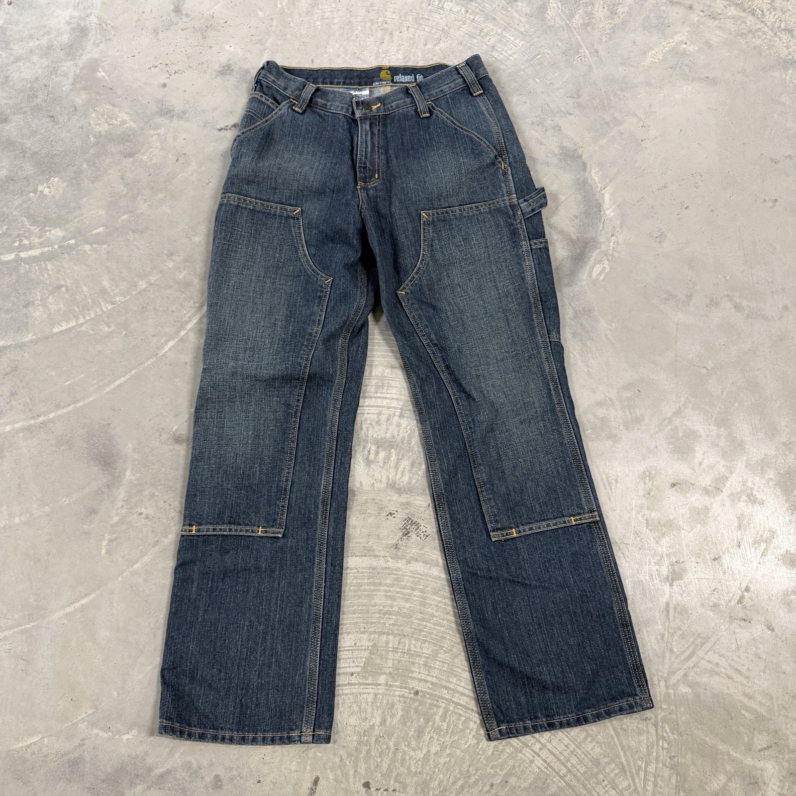 Carhartt Relaxed Fit Carpenter Jeans Mens 31×30 Denim Double Knee Hammer Loop