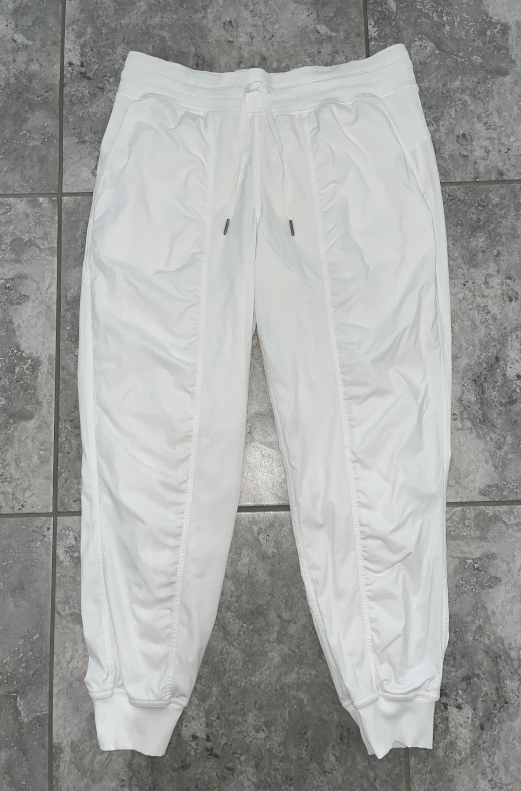 Lululemon Dance Studio Mid Rise Jogger Full Length Pants Travel White Womens 12