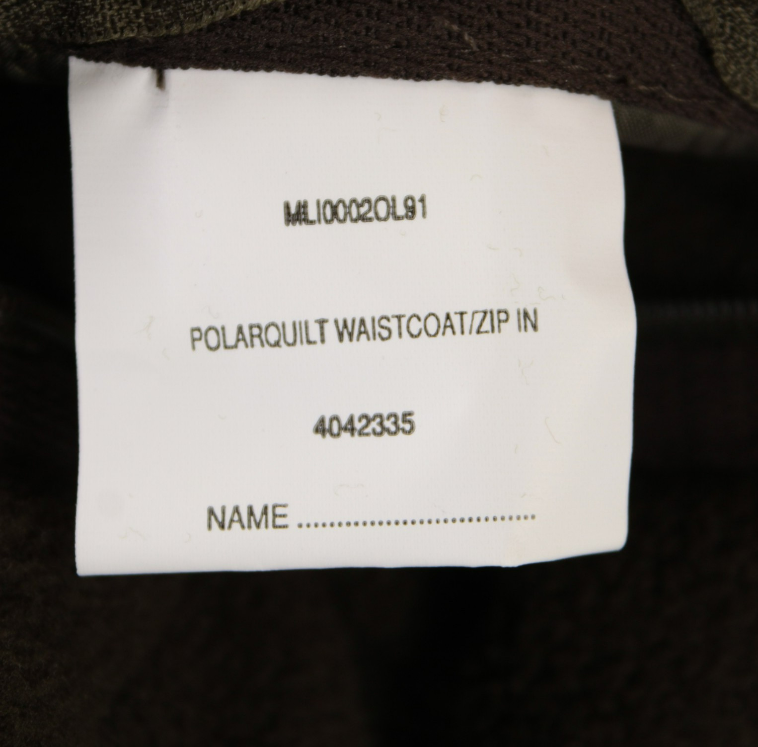 Barbour NWT 100% Polyamide Polar Quilt Waistcoat Size Small In Greenish Brown