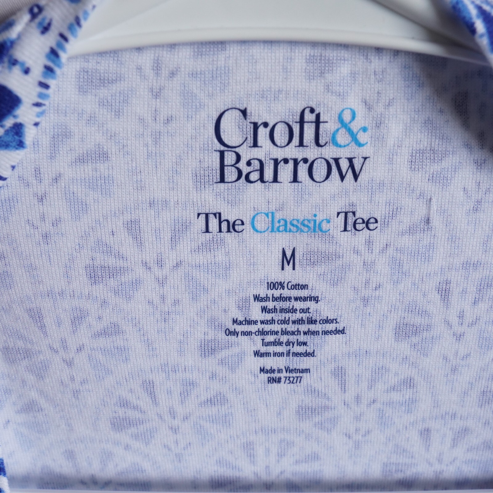 Croft & Barrow Blue White Premium Comfy Soft Floral Blouse Hospital Workwear