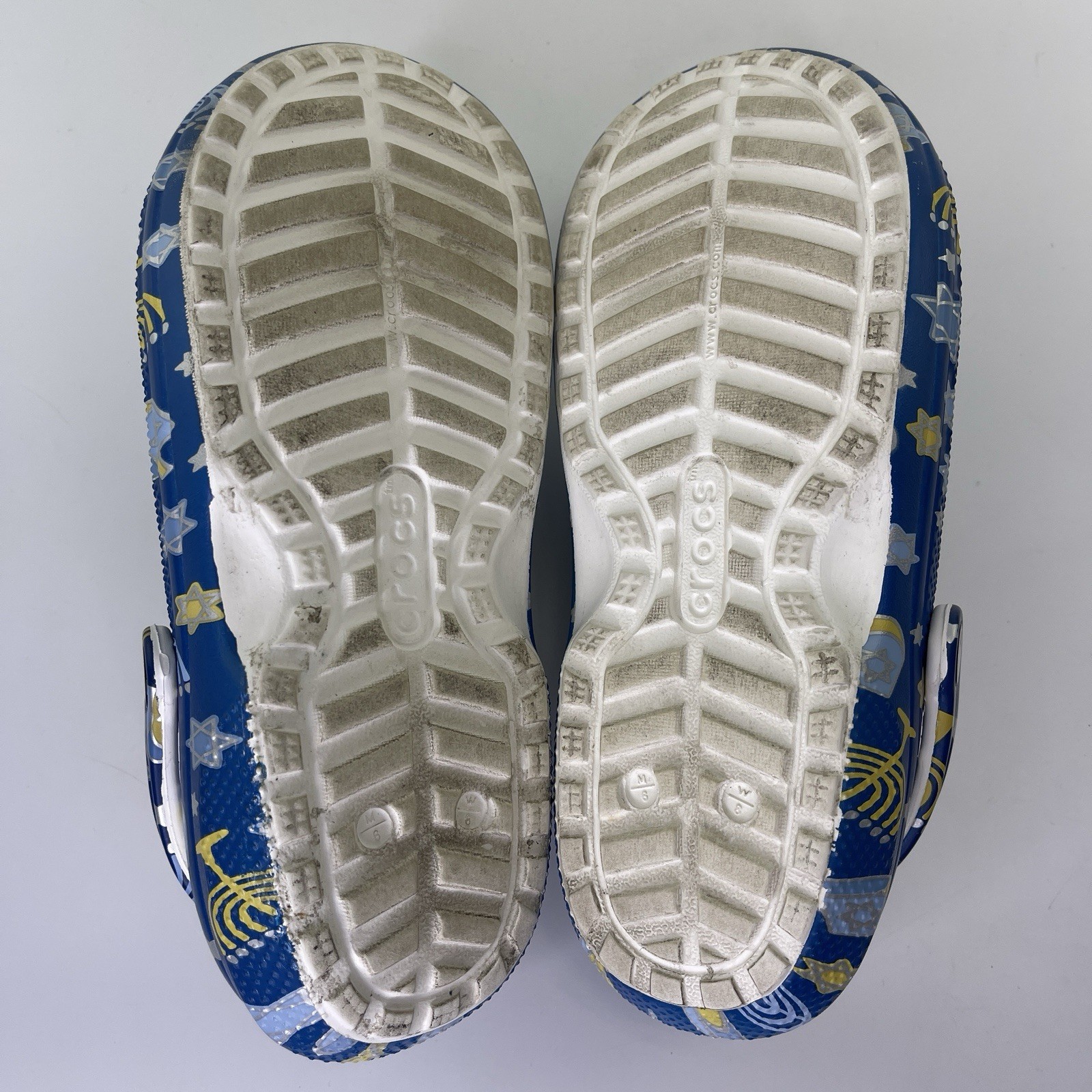 Crocs Classic Lined Holiday Clog Hanukkah Menorah Blue Star Sz Mens 6 Womens 8