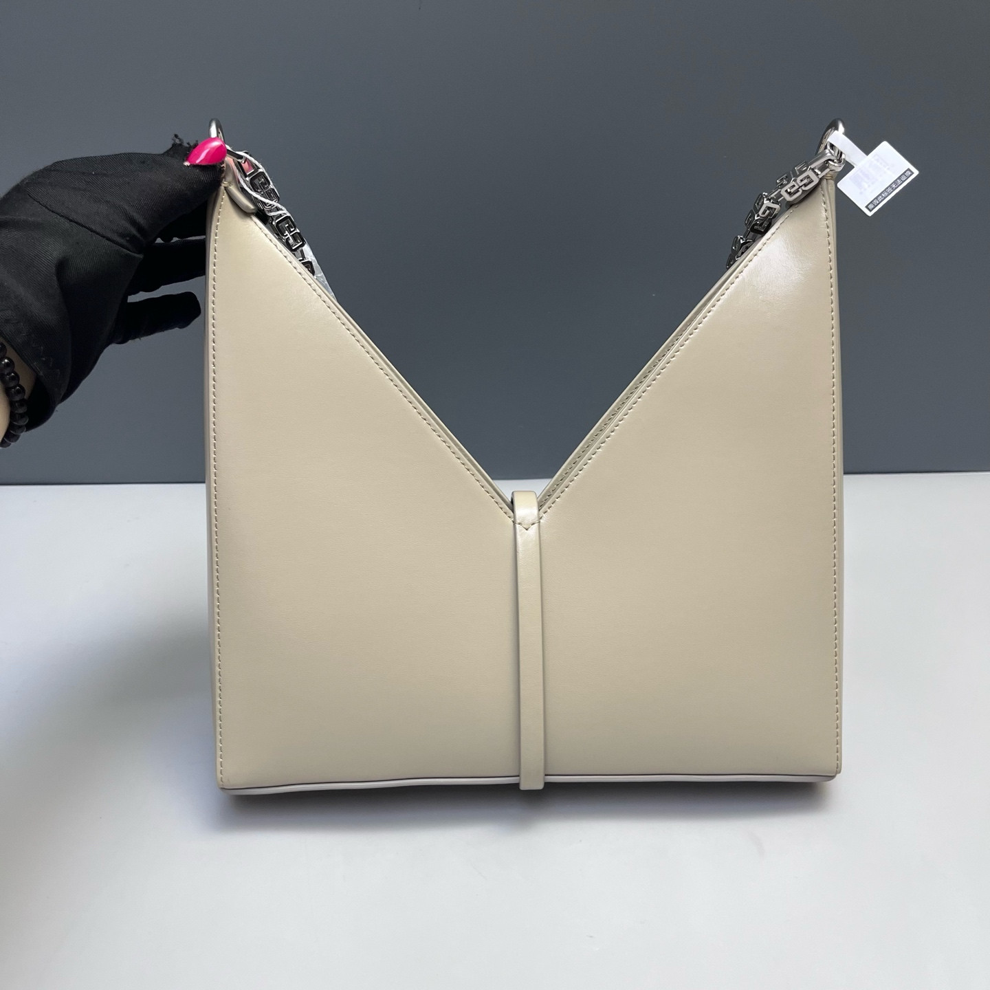 Authentic Givenchy Cut-out Cowhide Leather Crossbody Khaki Silver-Tone eBay AG