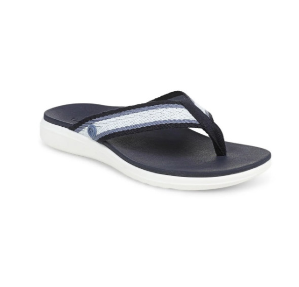 Vionic Women Beach Indigo Toe Post Sandal, Navy Blazer Multi (NEW WT)