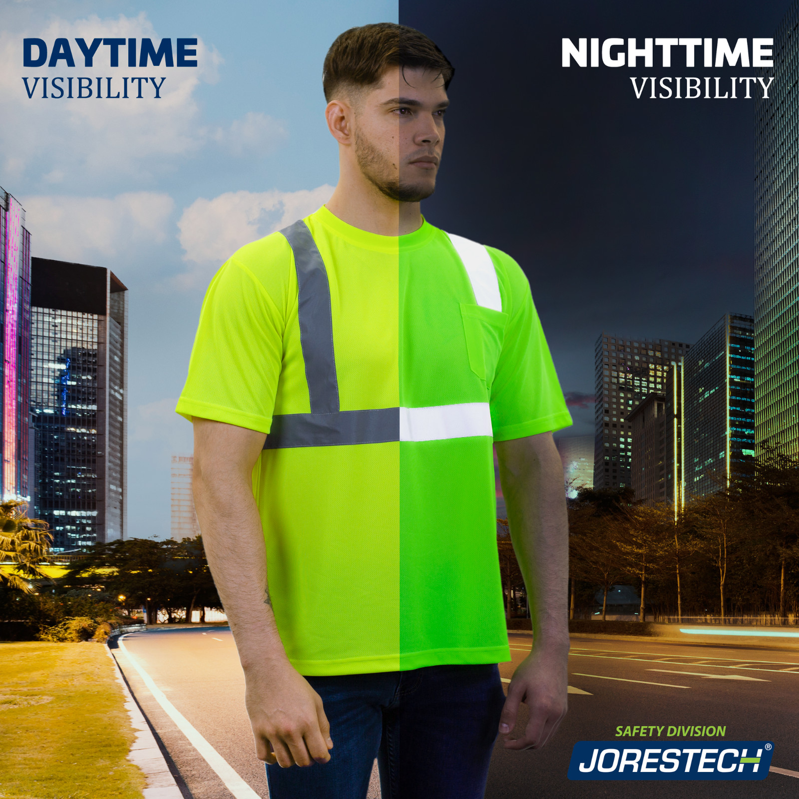 Hi Vis T Shirt ANSI Class II Reflective Safety Lime Short Sleeve HIGH VISIBILITY