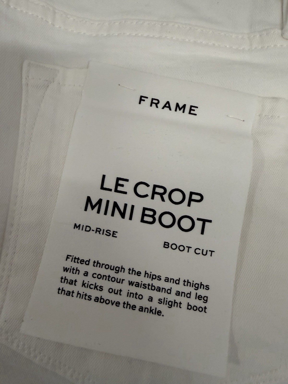 Frame Le Crop Mini Boot Jeans Size 27 White Blanc NWT Mid-Rise Boot Cut Womens