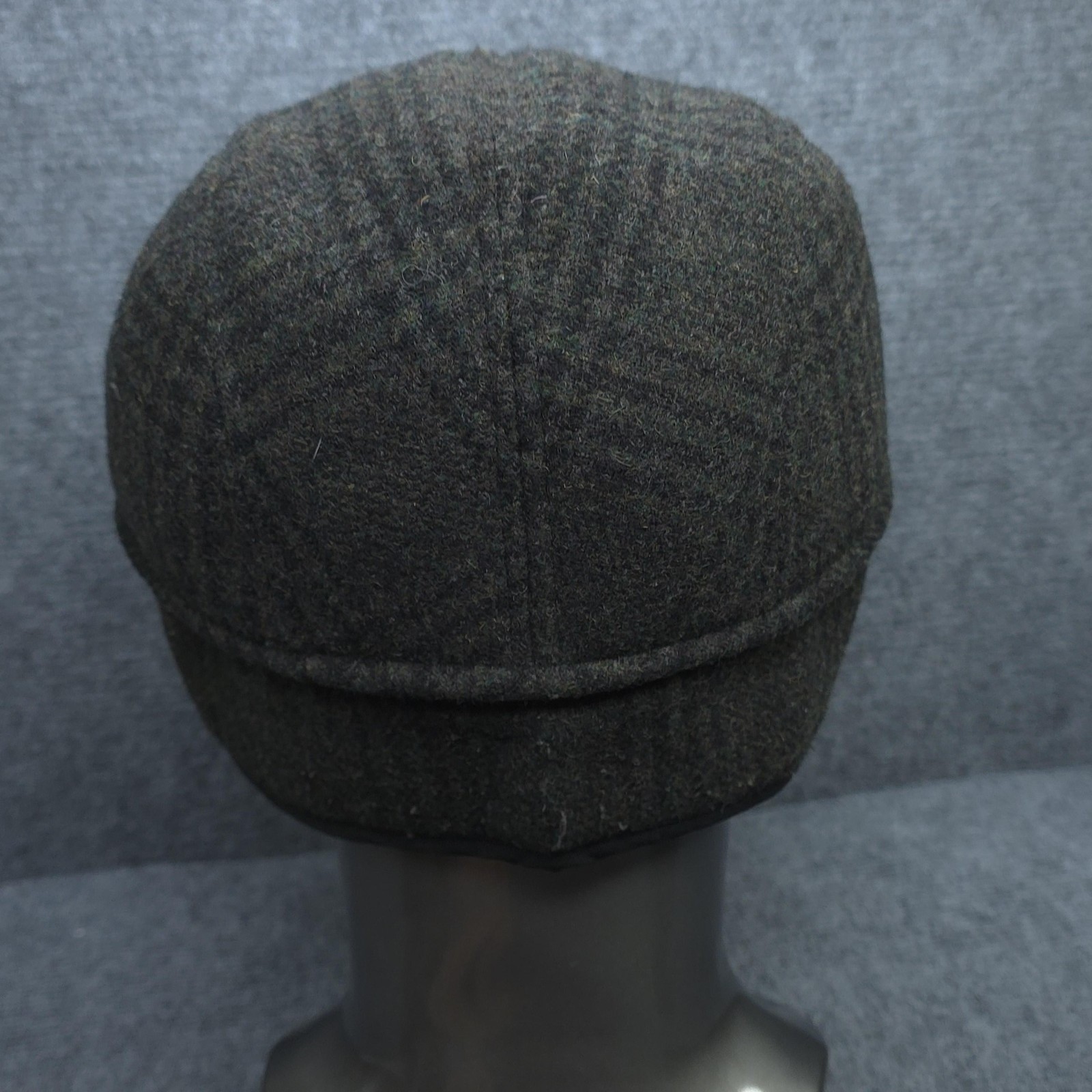 Flat Cap Ivy Hat Mens One Size Green Plaid Wool Blend Ear Flap Lined Winter