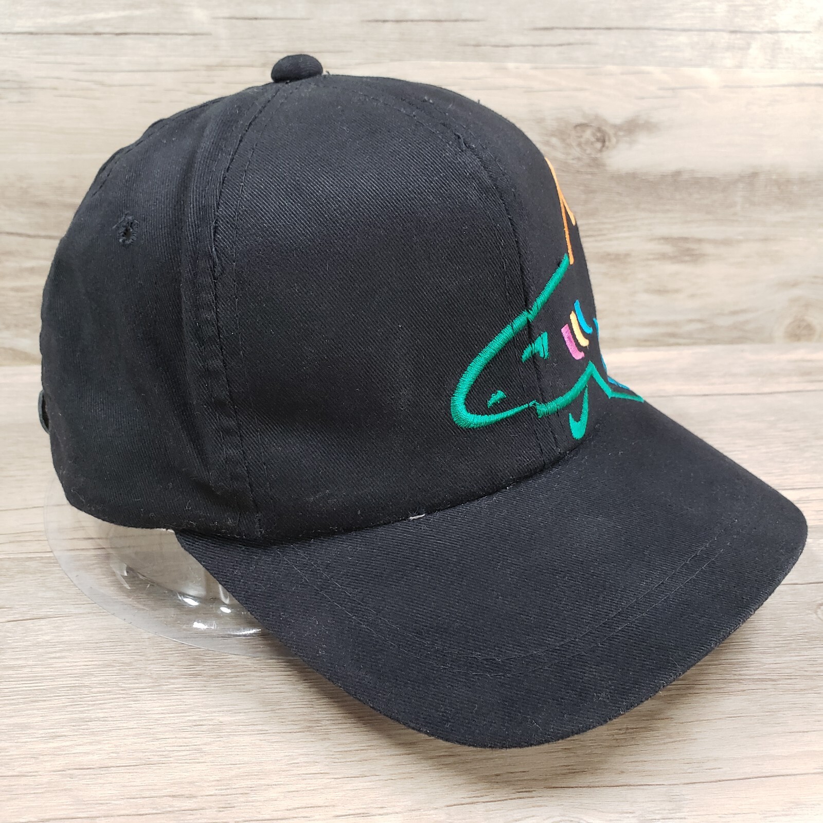 Shark Logo Hat Cap Strap Back Greg Normal Black Embroidered Adjustable