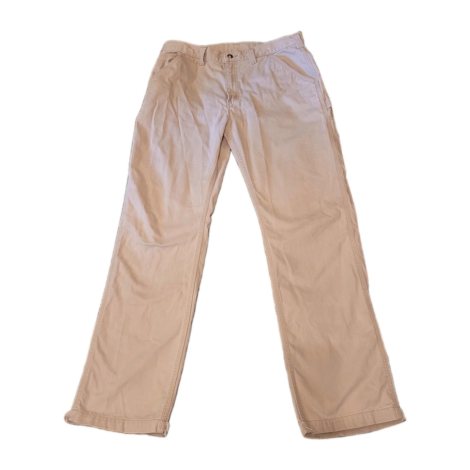 Carhartt B324 FDK Men’s Relaxed Fit Canvas Work Pants Beige Cotton 36×34